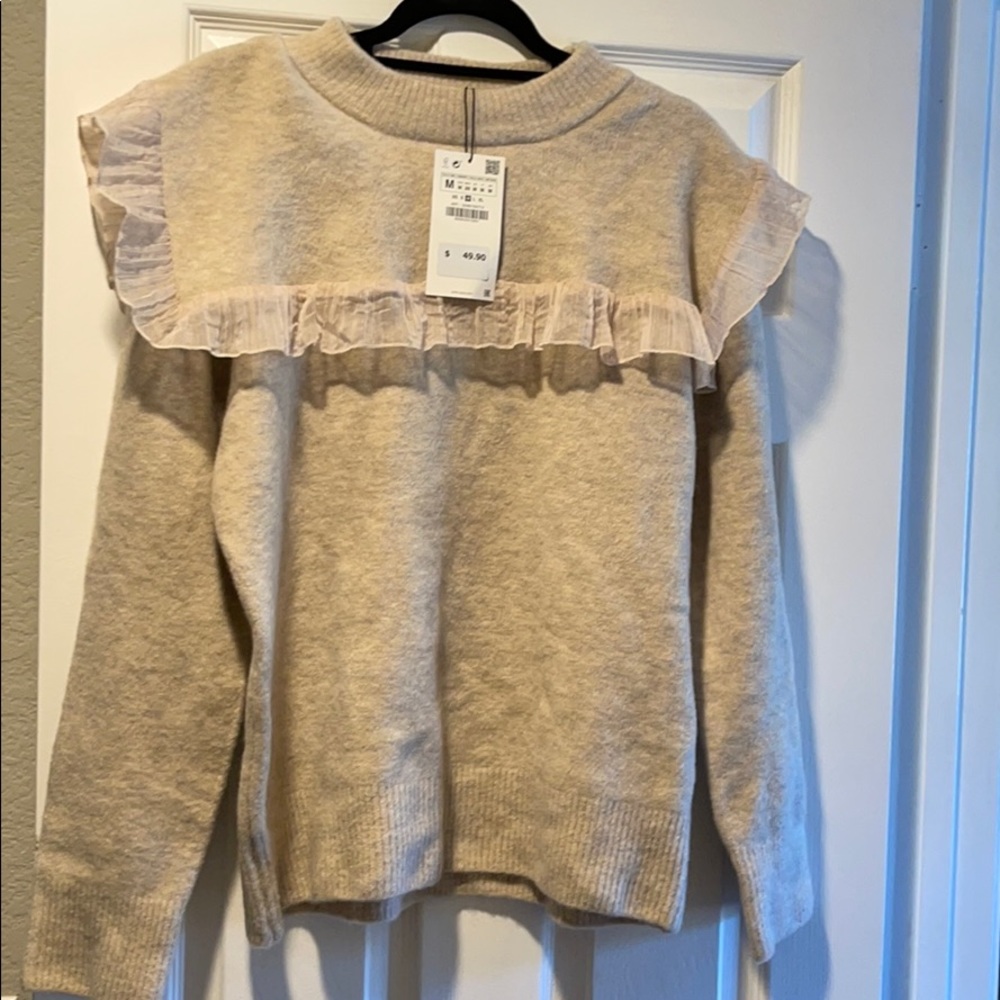 cream Zara sweater